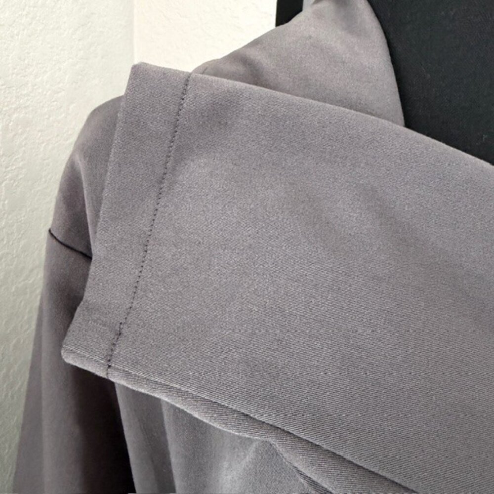 MAEVA Double Breasted Trench Coat Charcoal Gray Lightweight Small - Picture 13 of 16